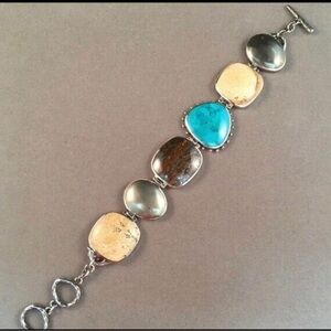 B1934 Retired Multi Stone Sterling Silver Silpada Bracelet